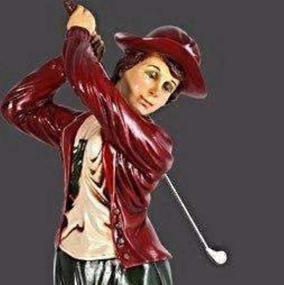 Vintage Victorian Lady Golfer Statue. Hand Made